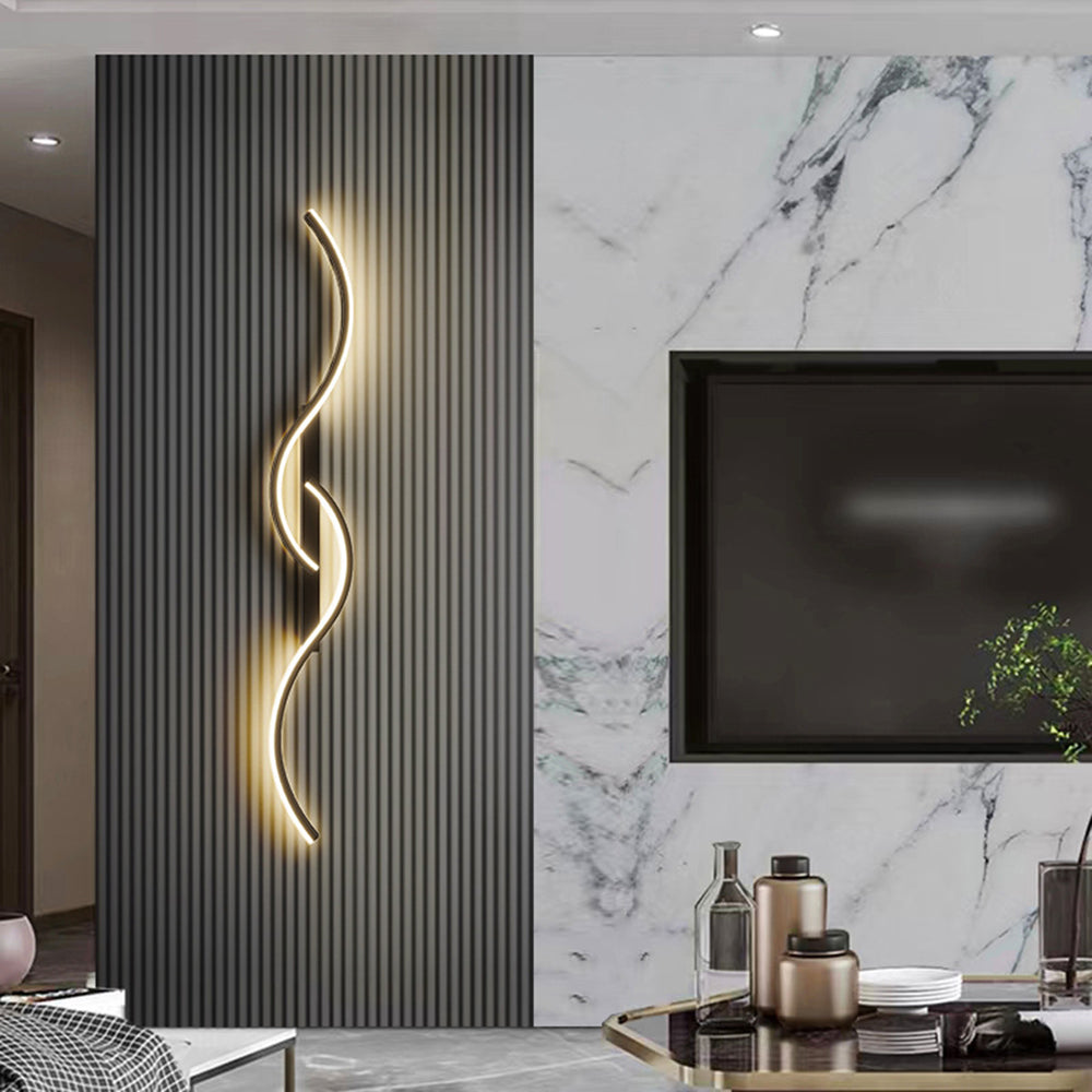 Modern & Minimalist Wave Wall Light with Curved LED Design