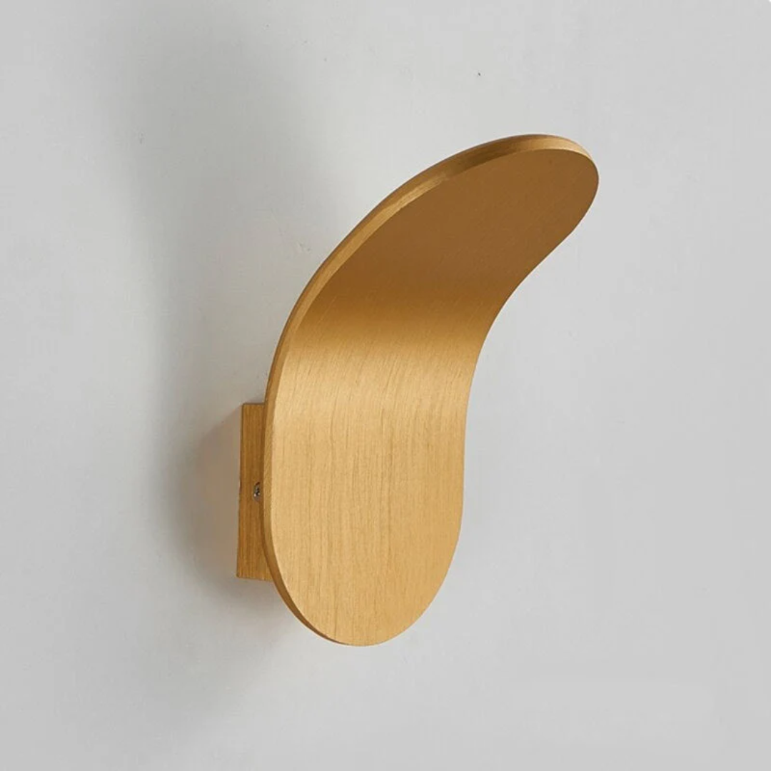Nordic Curved Metal Wall Sconce with Scandinavian Sculptural Design