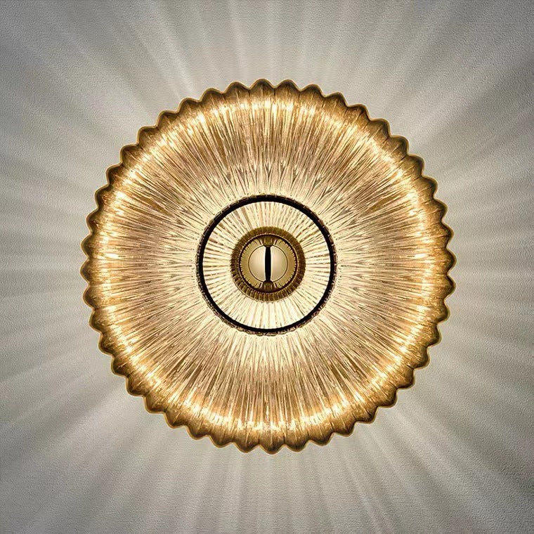 Nordic Ribbed Glass Wall Sconce with Vintage Scandinavian Design