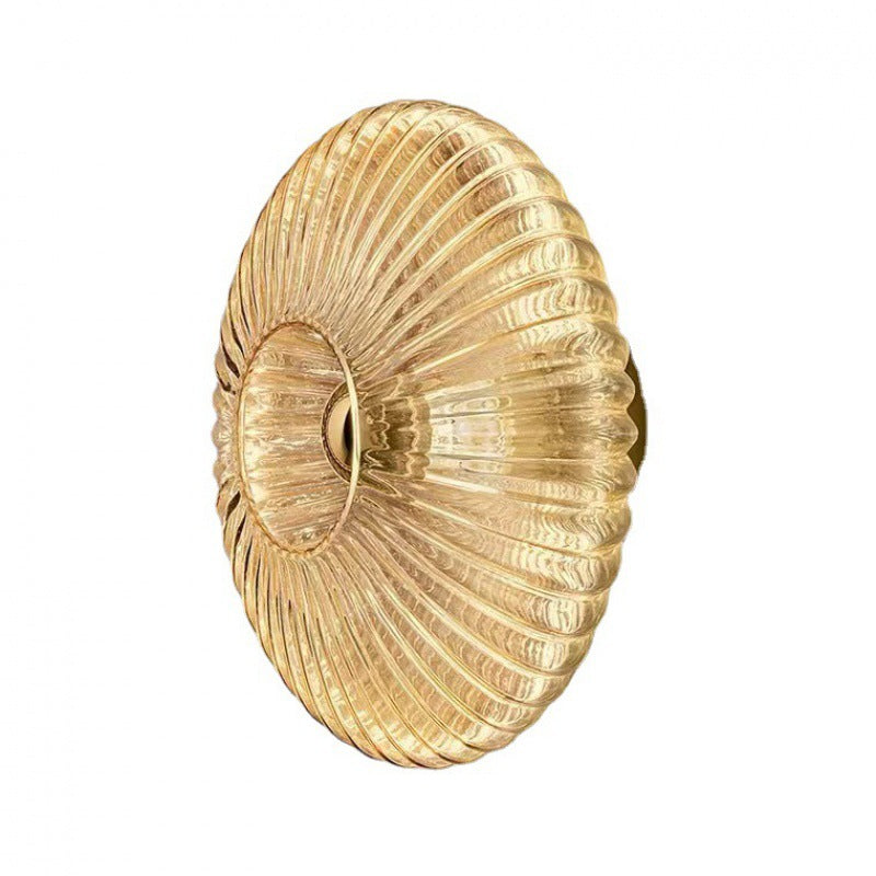 Nordic Ribbed Glass Wall Sconce with Vintage Scandinavian Design