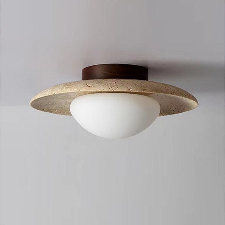 Nordic Travertine Ceiling Light with Scandinavian Minimalist Design