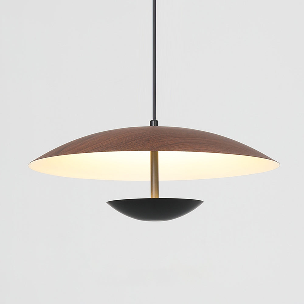 Nordic Wood Pendant Light with Floating Shade