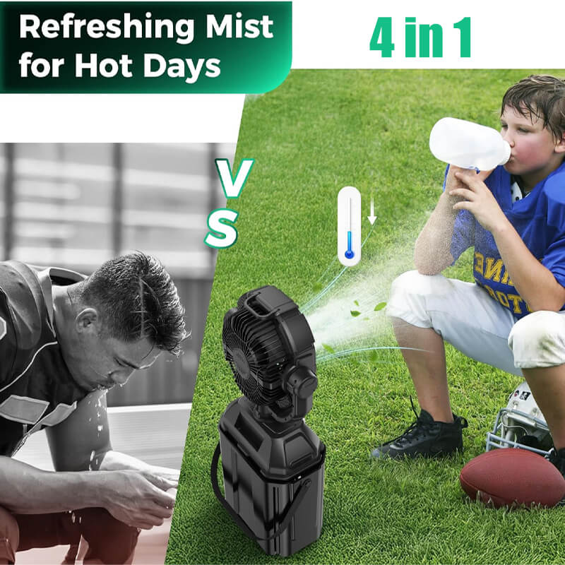 Portable Camping Fan with Mist Cooling for Outdoor Comfort Anywhere