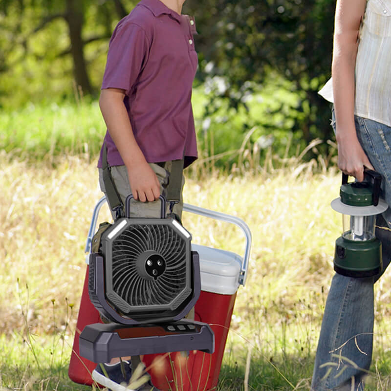 Portable Camping Fan with Mist Cooling for Outdoor Comfort Anywhere