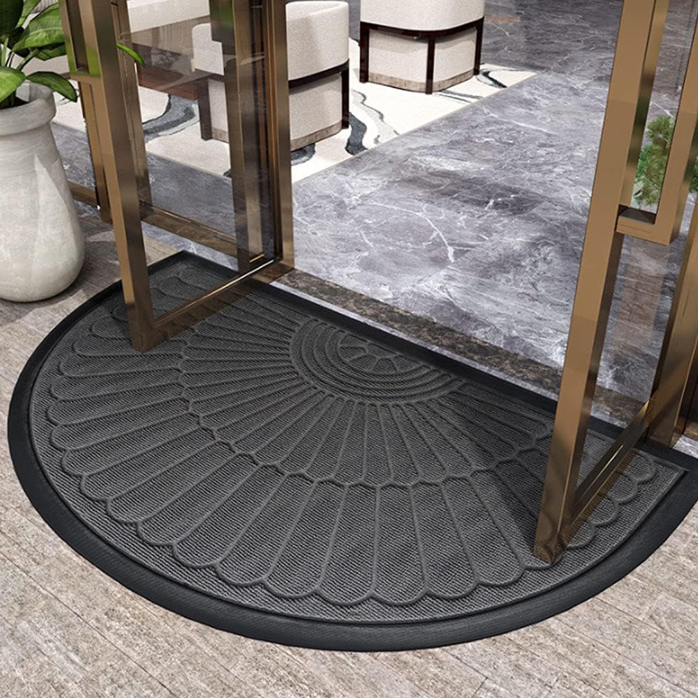 Premium Semi-Circular Door Mat With Heavy-Duty Non-Slip Backing