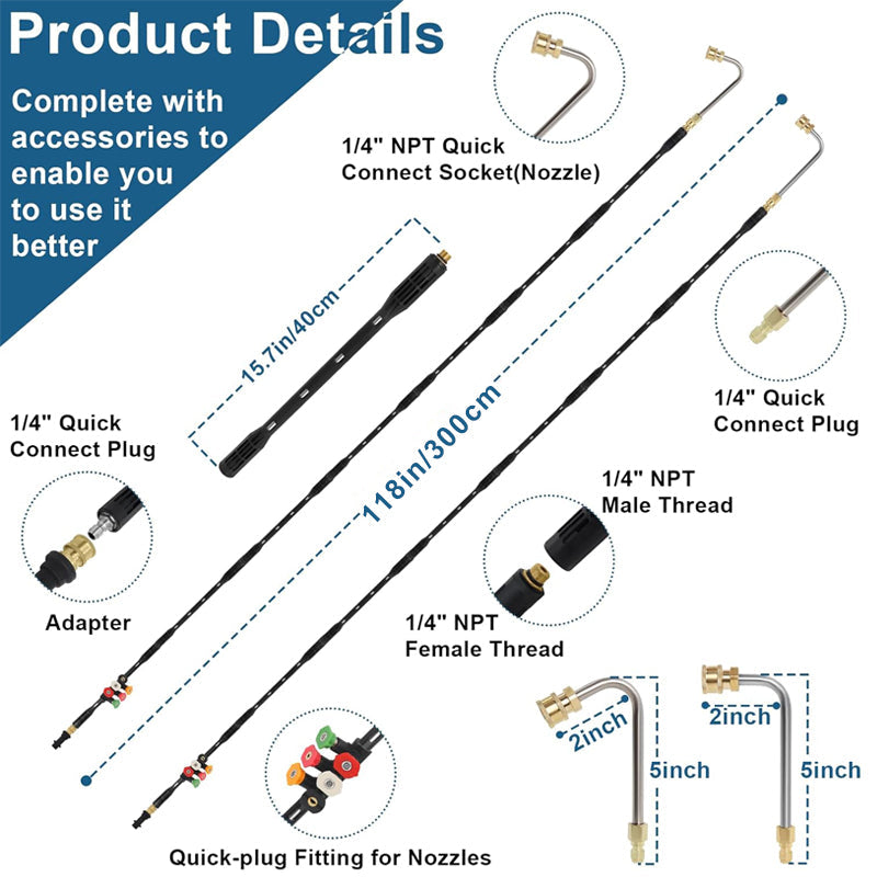 Pressure Washer Extension Wand for High Reach and Powerful Cleaning