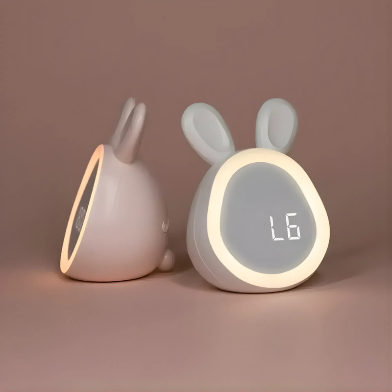 Rabbit Alarm Clock with LED Display and Night Light