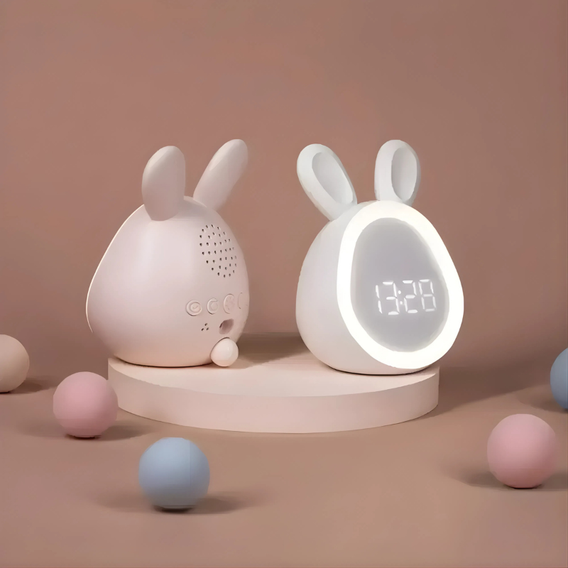 Rabbit Alarm Clock with LED Night Light Design