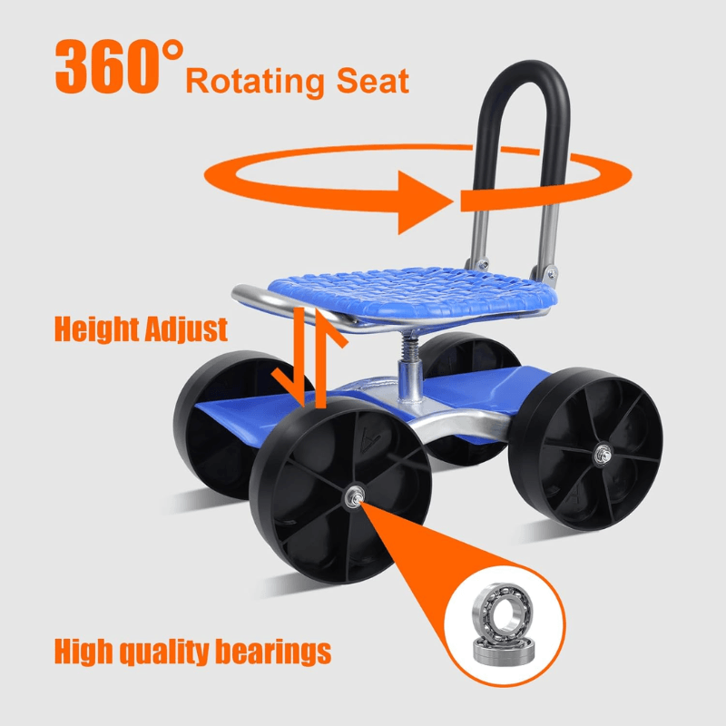 Rolling Garden Seat for Comfortable Gardening and Easy Mobility