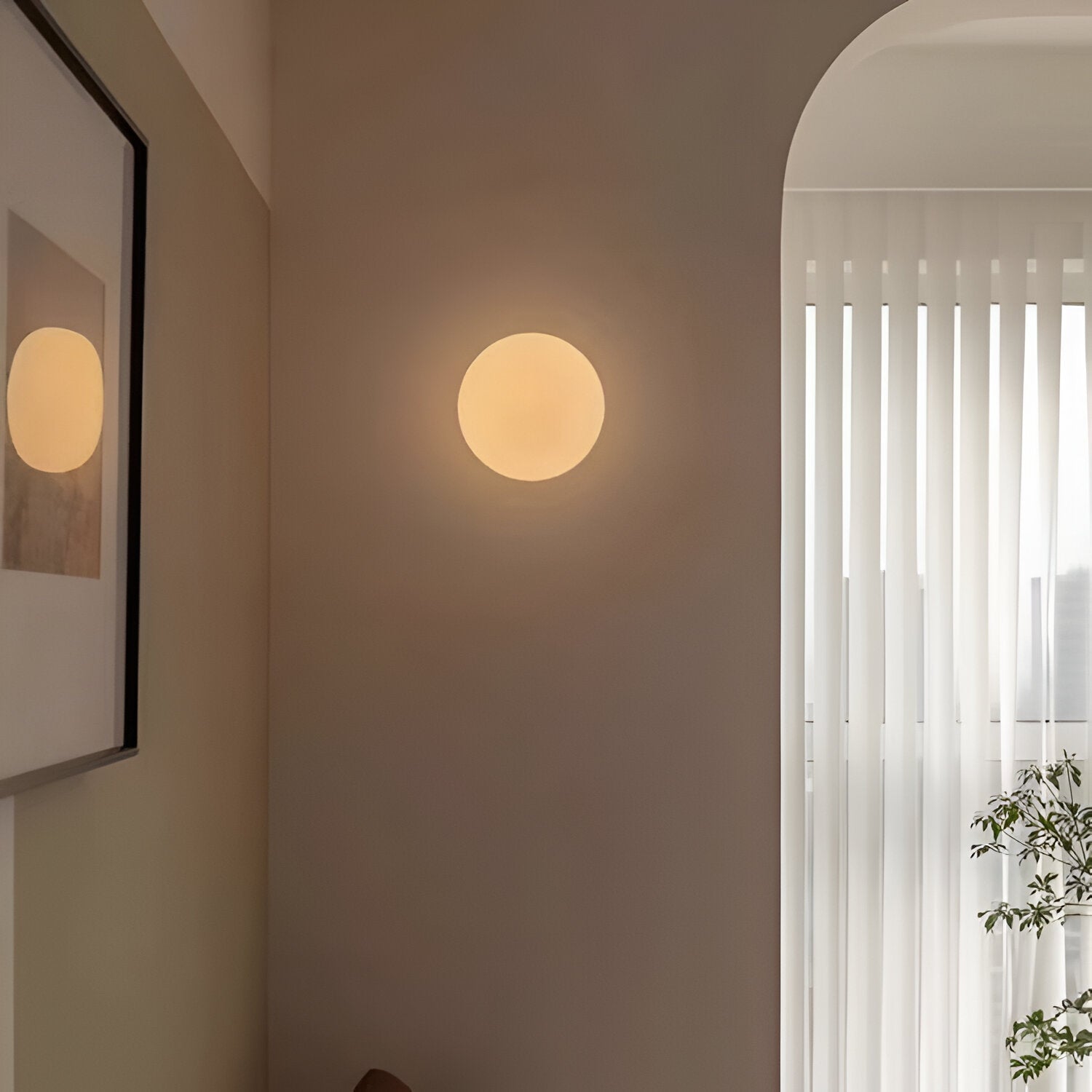 Round Glass Wall Light with Minimalist Design
