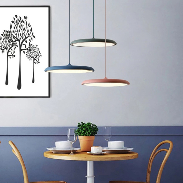 Scandinavian LED Pendant Light with Ultra Slim Disc Design
