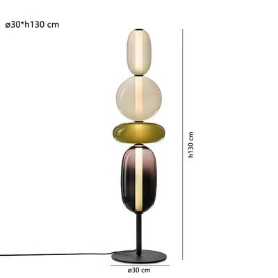 Sculptural Glass Table Lamp with Touch Dimming
