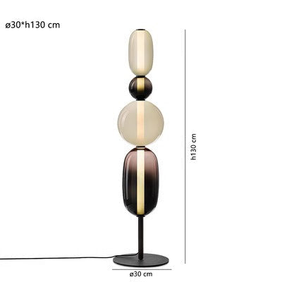 Sculptural Glass Table Lamp with Touch Dimming
