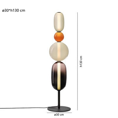 Sculptural Glass Table Lamp with Touch Dimming