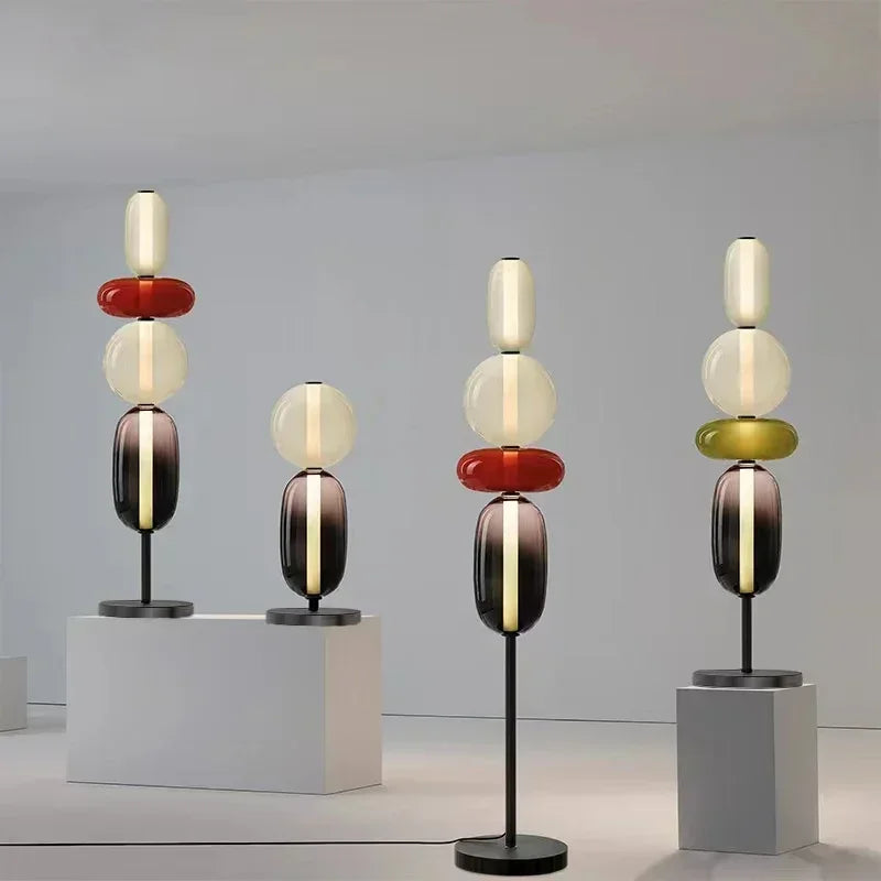 Sculptural Glass Table Lamp with Touch Dimming