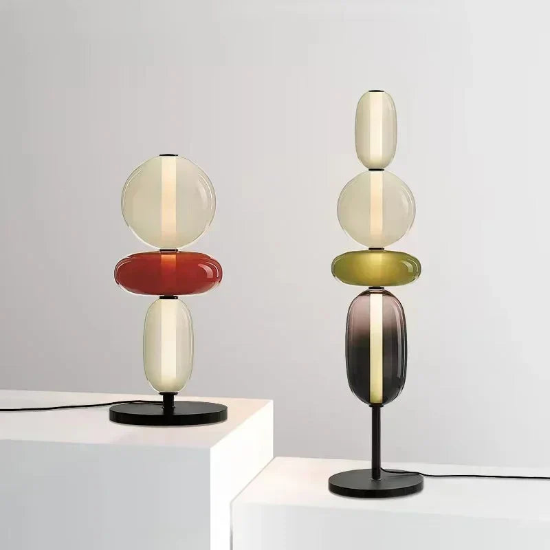 Sculptural Glass Table Lamp with Touch Dimming