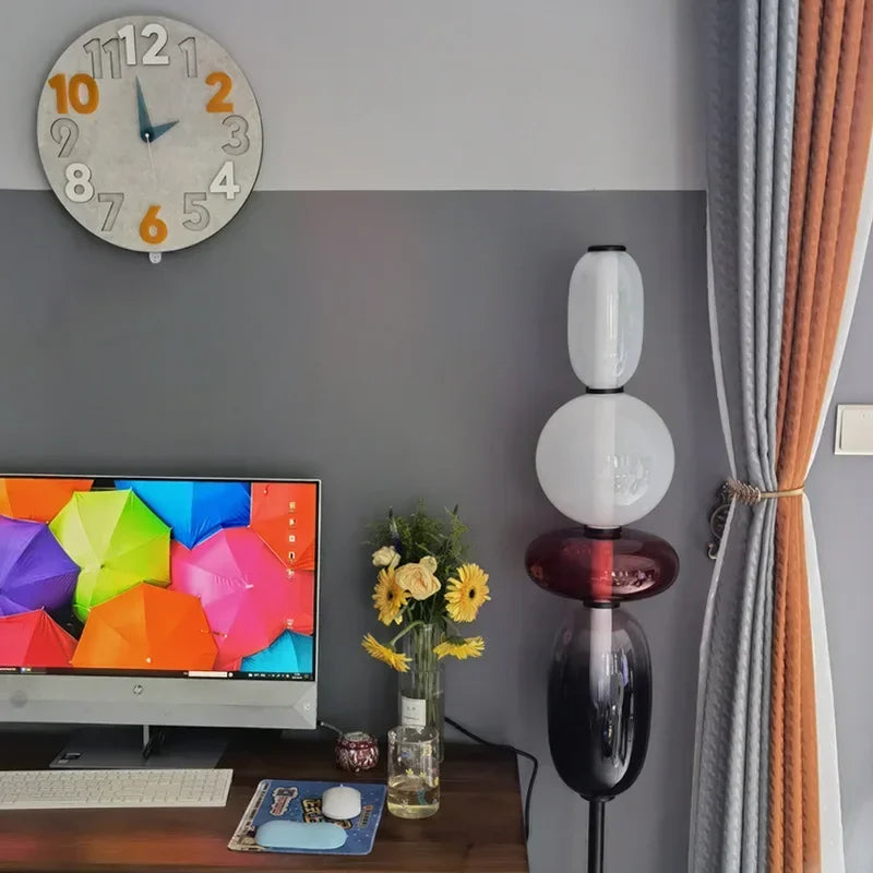 Sculptural Glass Table Lamp with Touch Dimming