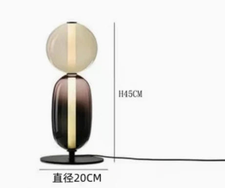 Sculptural Glass Table Lamp with Touch Dimming