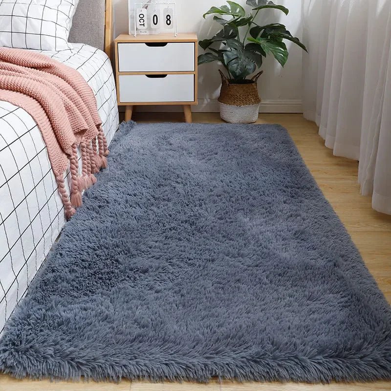 Soft Pink Shag Area Rug with Plush Texture