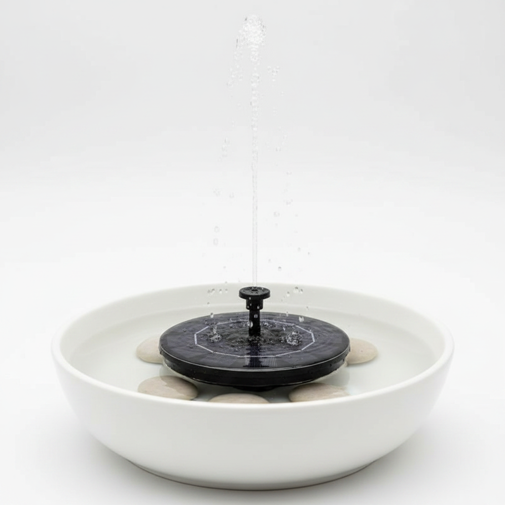 Solar Fountain Pump with Floating Garden Design