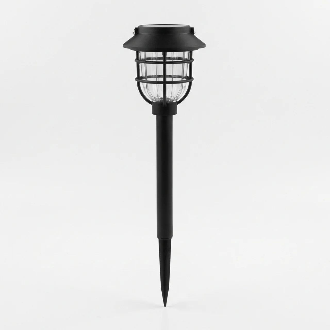Solar Garden Path Light with Vintage Cage Design