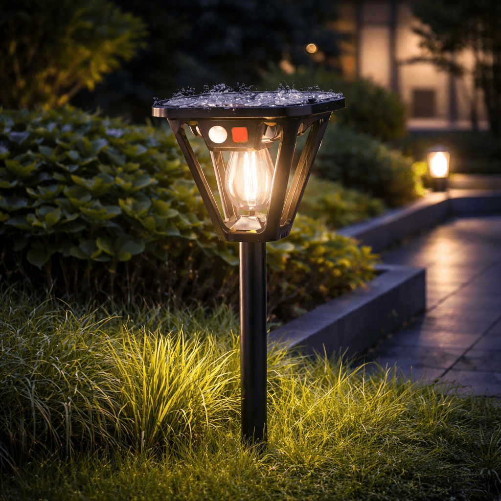 Solar Garden Post Light with Motion Sensor LED
