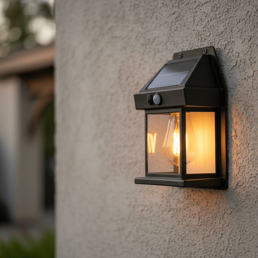 Solar Garden Wall Lantern with Motion Sensor