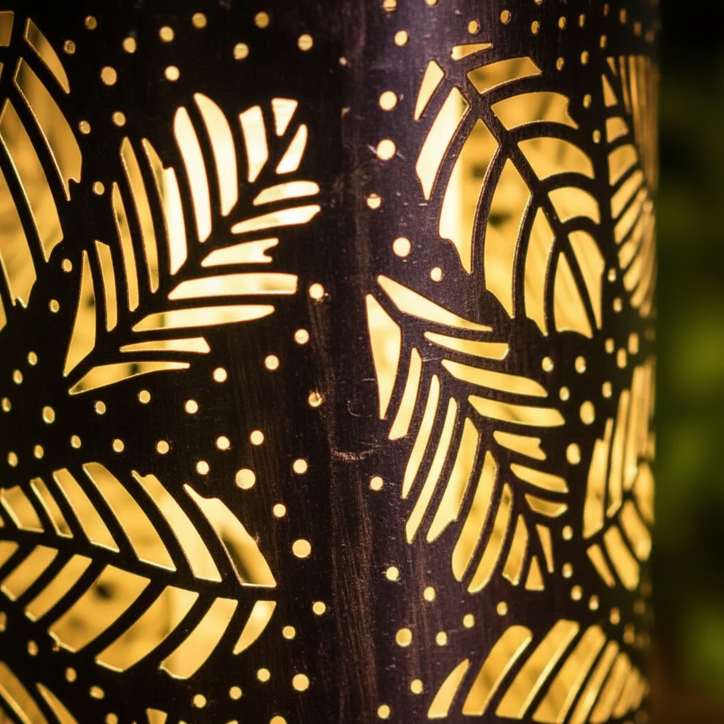 Solar Leaf Pattern Garden Lantern