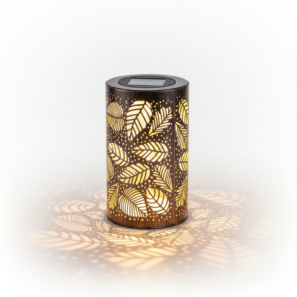 Solar Leaf Pattern Garden Lantern