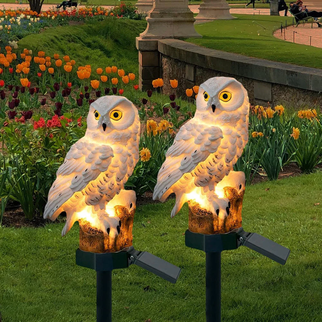 Solar Owl Garden Light with Warm LED Glow