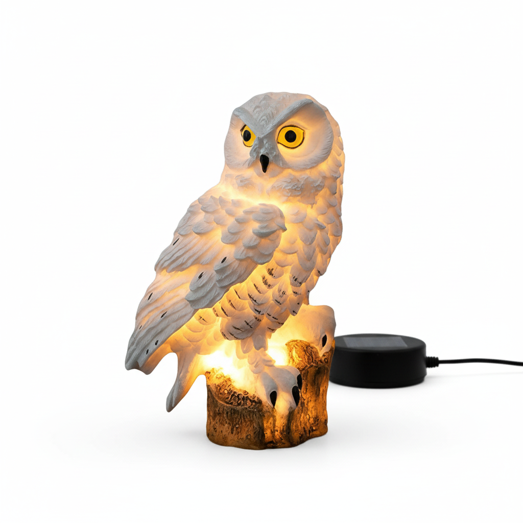 Solar Owl Garden Light with Warm LED Glow