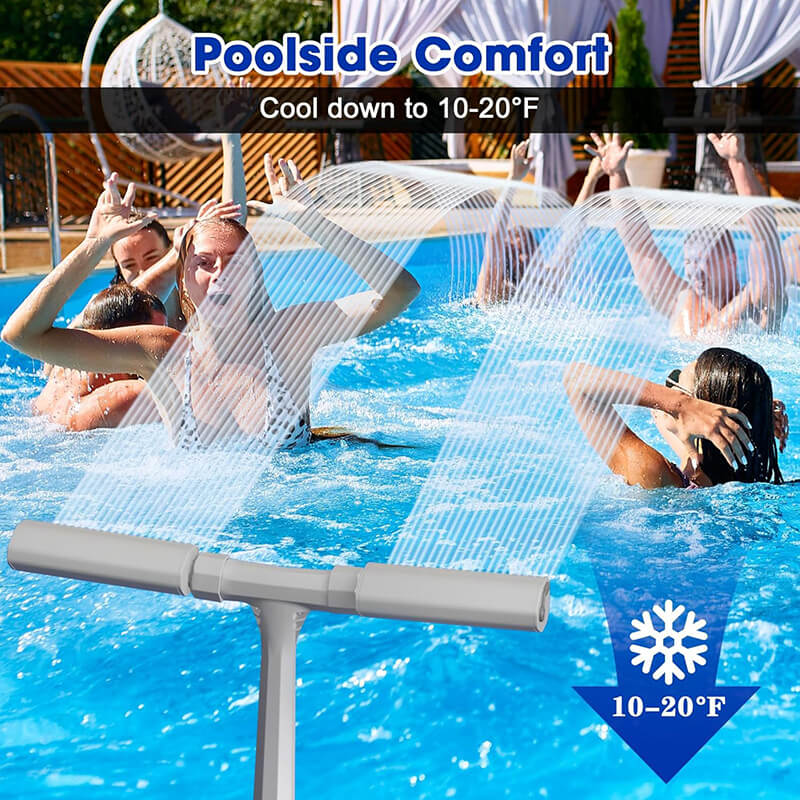 Solar Pool Fountain with LED Lights for Cooling and Ambience