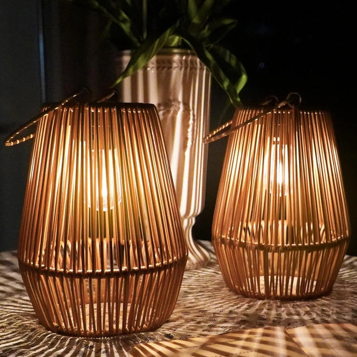 Solar Rattan Outdoor Lantern