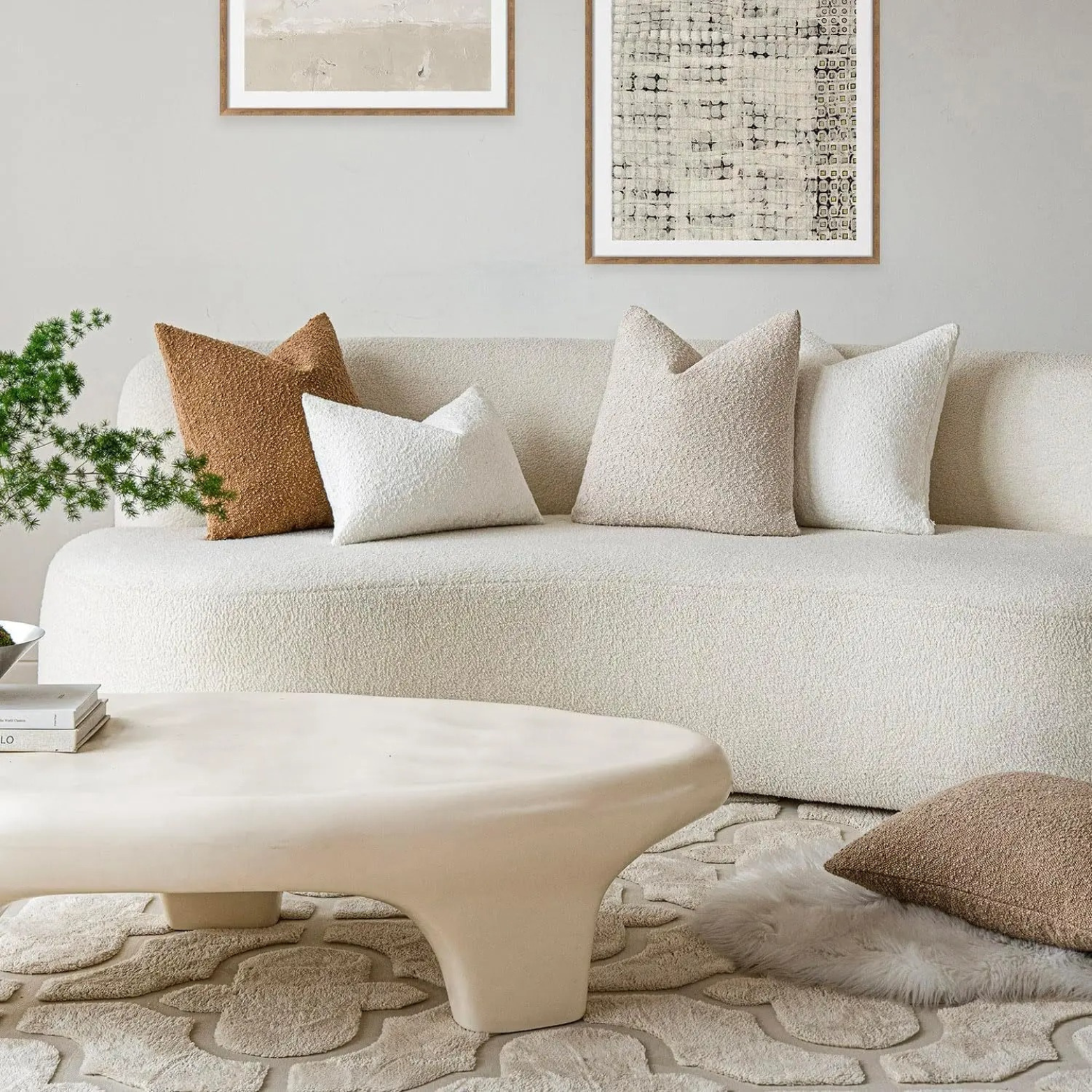 Textured Bouclé Cushion Cover for Elegant Home Styling