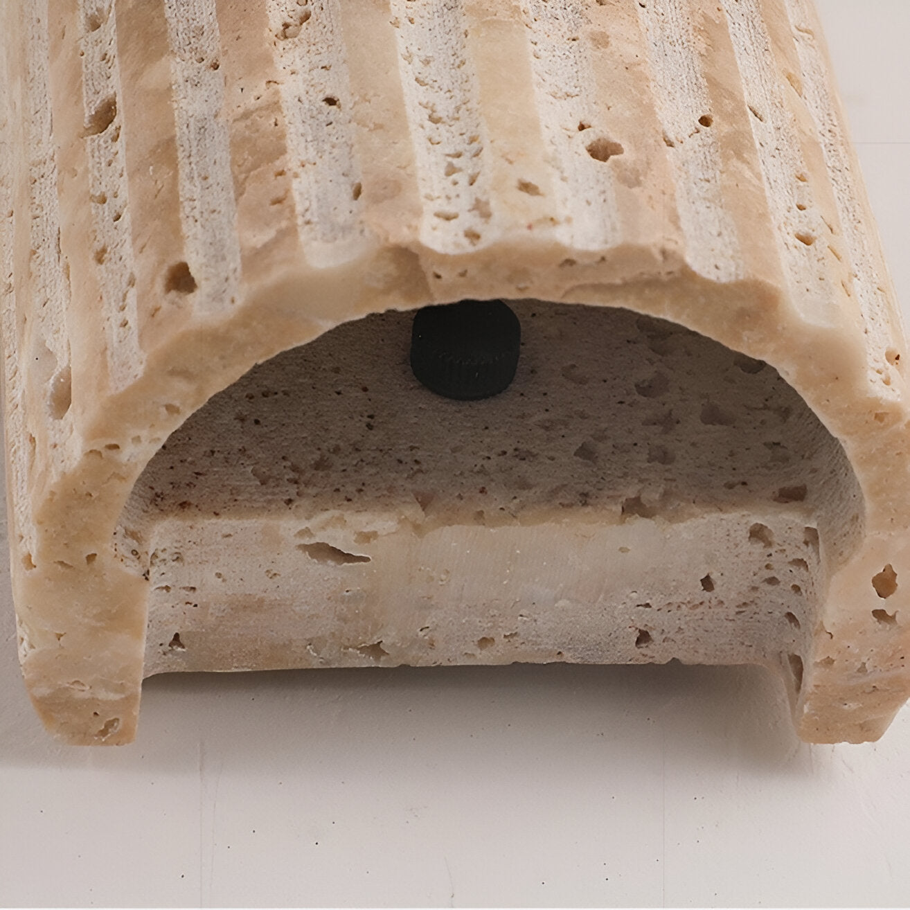 Travertine Wall Sconce Light with Warm LED Glow