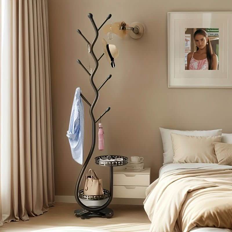 Tree Style Coat Rack with Freestanding Design