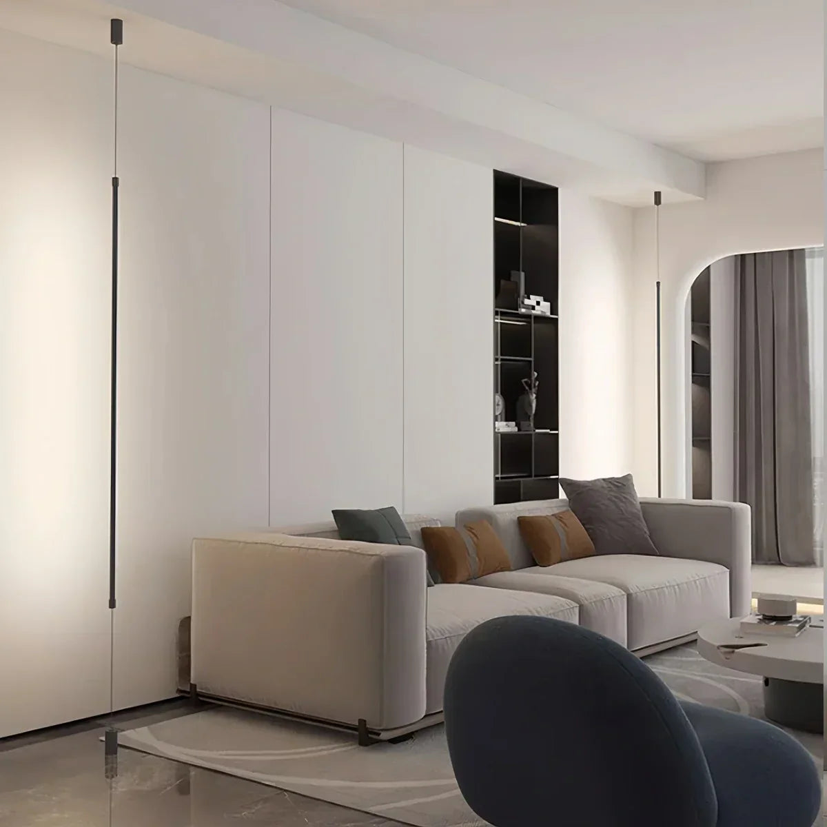 Vertical Line Floor-to-Ceiling LED Lamp