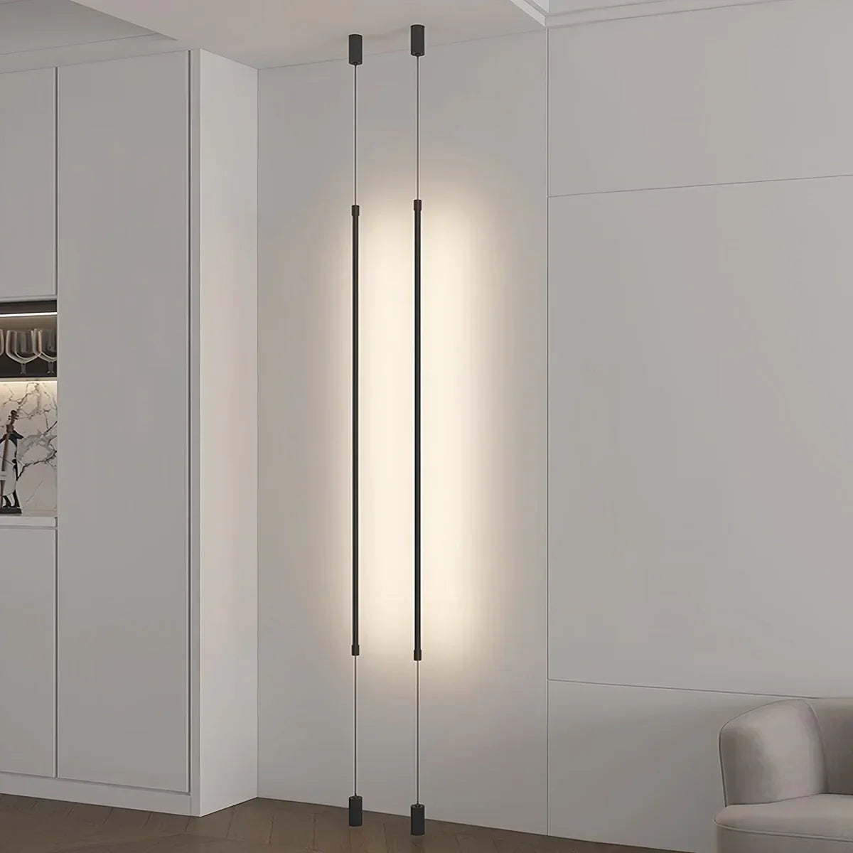 Vertical Line Floor-to-Ceiling LED Lamp