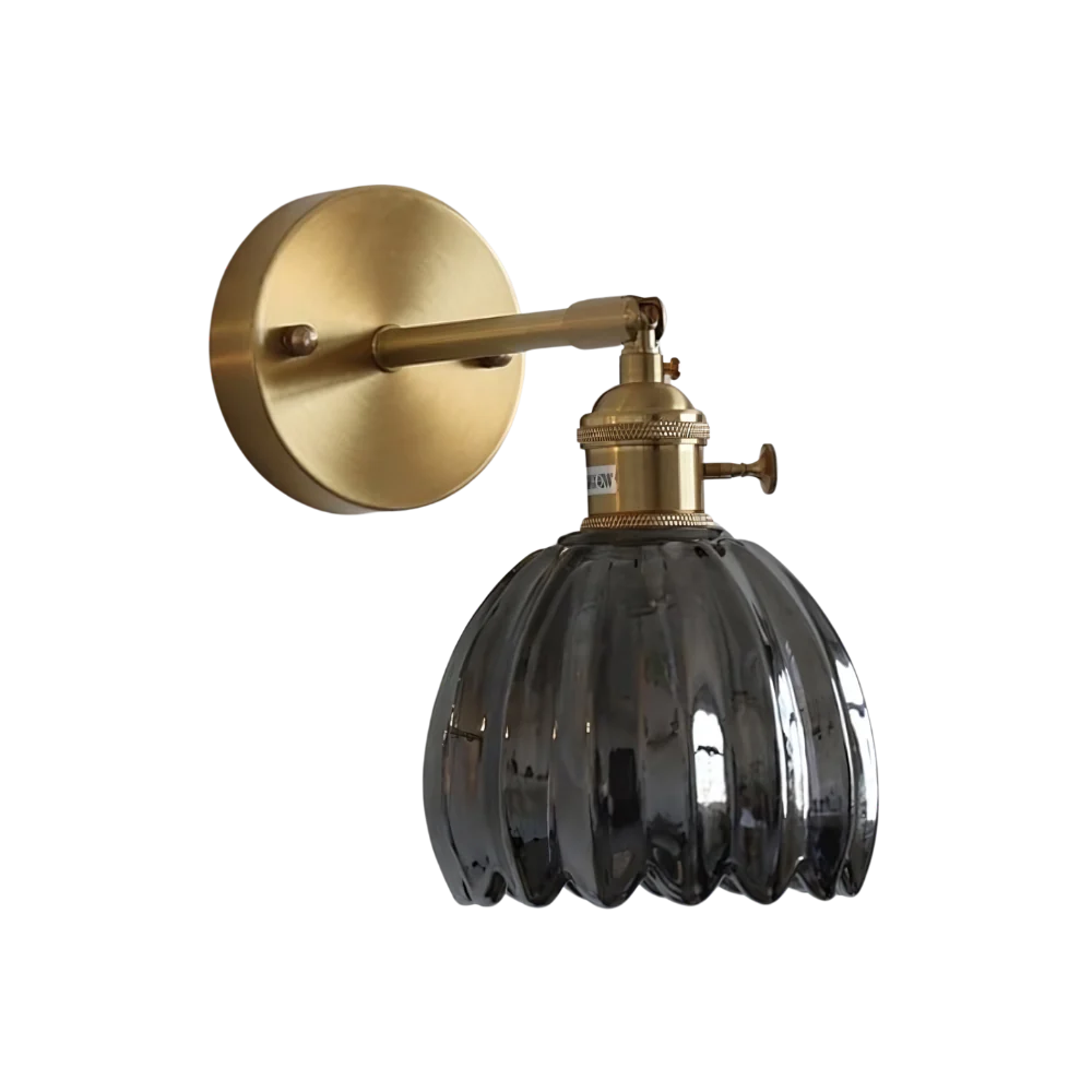 Vintage Garden Wall Light with Amber Glass Shade