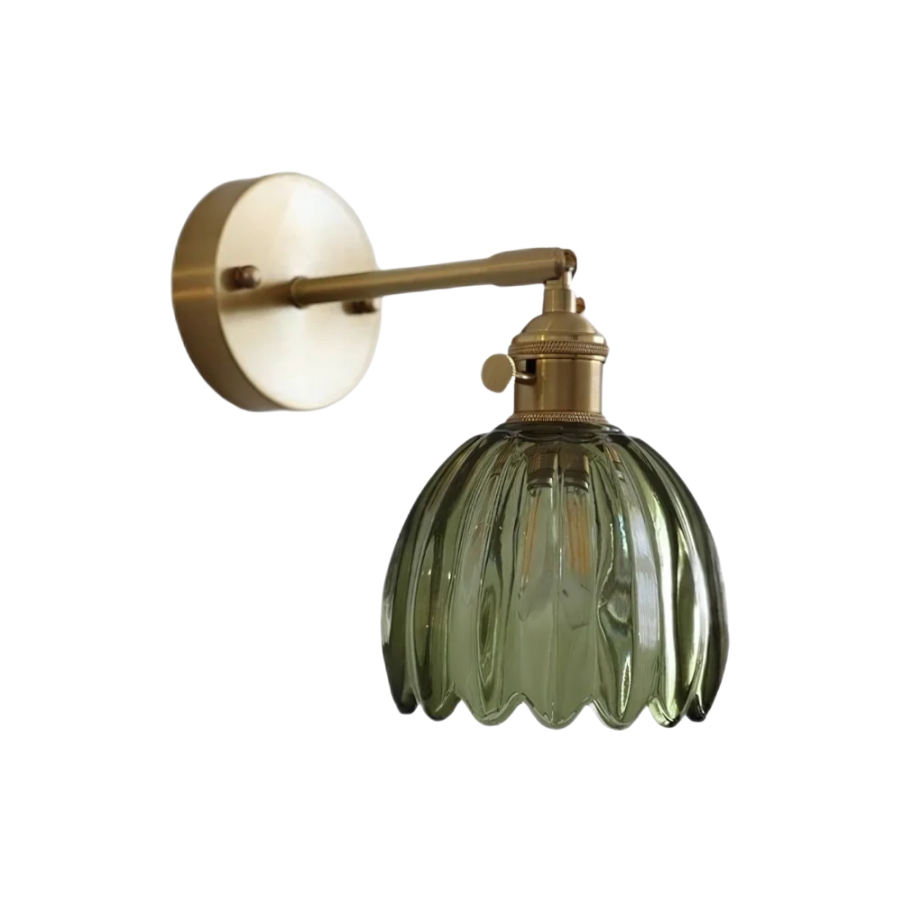 Vintage Garden Wall Light with Amber Glass Shade