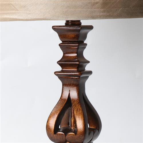 Vintage Resin Floor Lamp with Fabric Shade for Warm Ambient Lighting