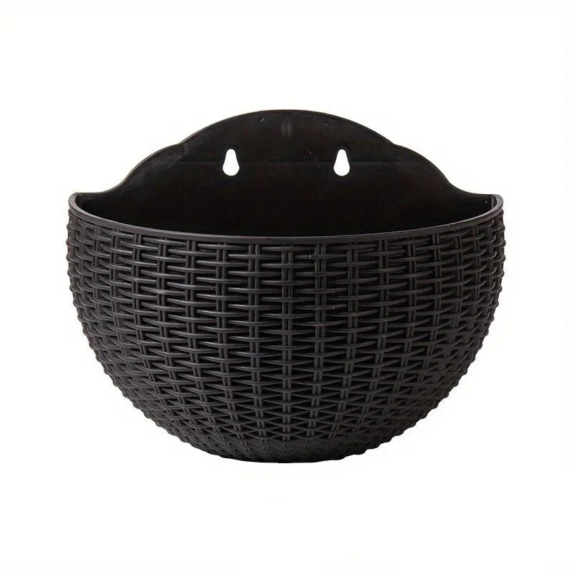 Wall-Mounted Rattan Planters for Stylish Vertical Greenery