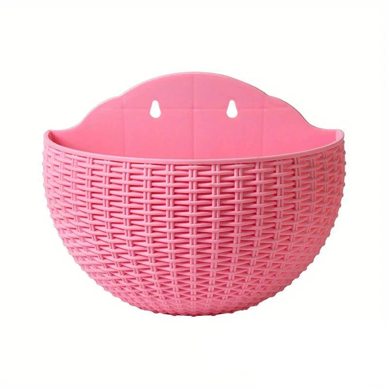Wall-Mounted Rattan Planters for Stylish Vertical Greenery