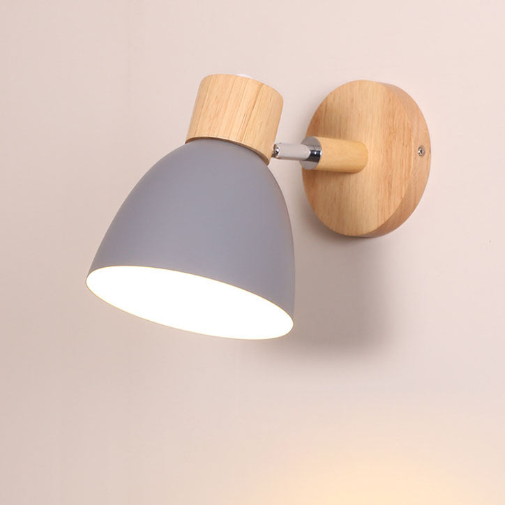 Wood Cone Wall Sconce with Adjustable Head