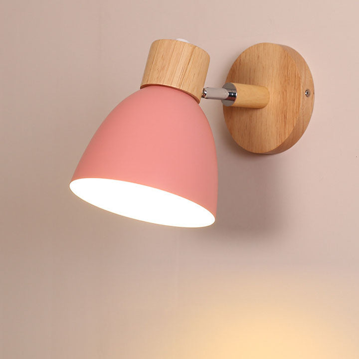 Wood Cone Wall Sconce with Adjustable Head