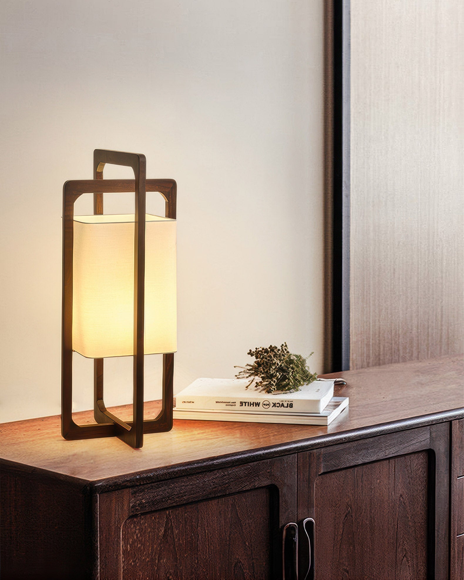 Wood Frame Fabric Floor Lamp