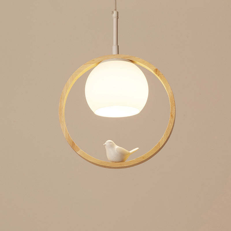 Wood Ring Bird Porch Light