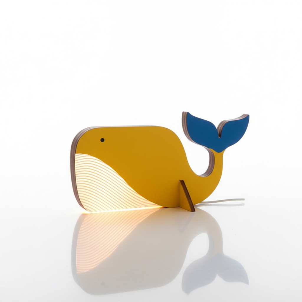 Wooden Toucan Animal Lamp with Warm LED Glow