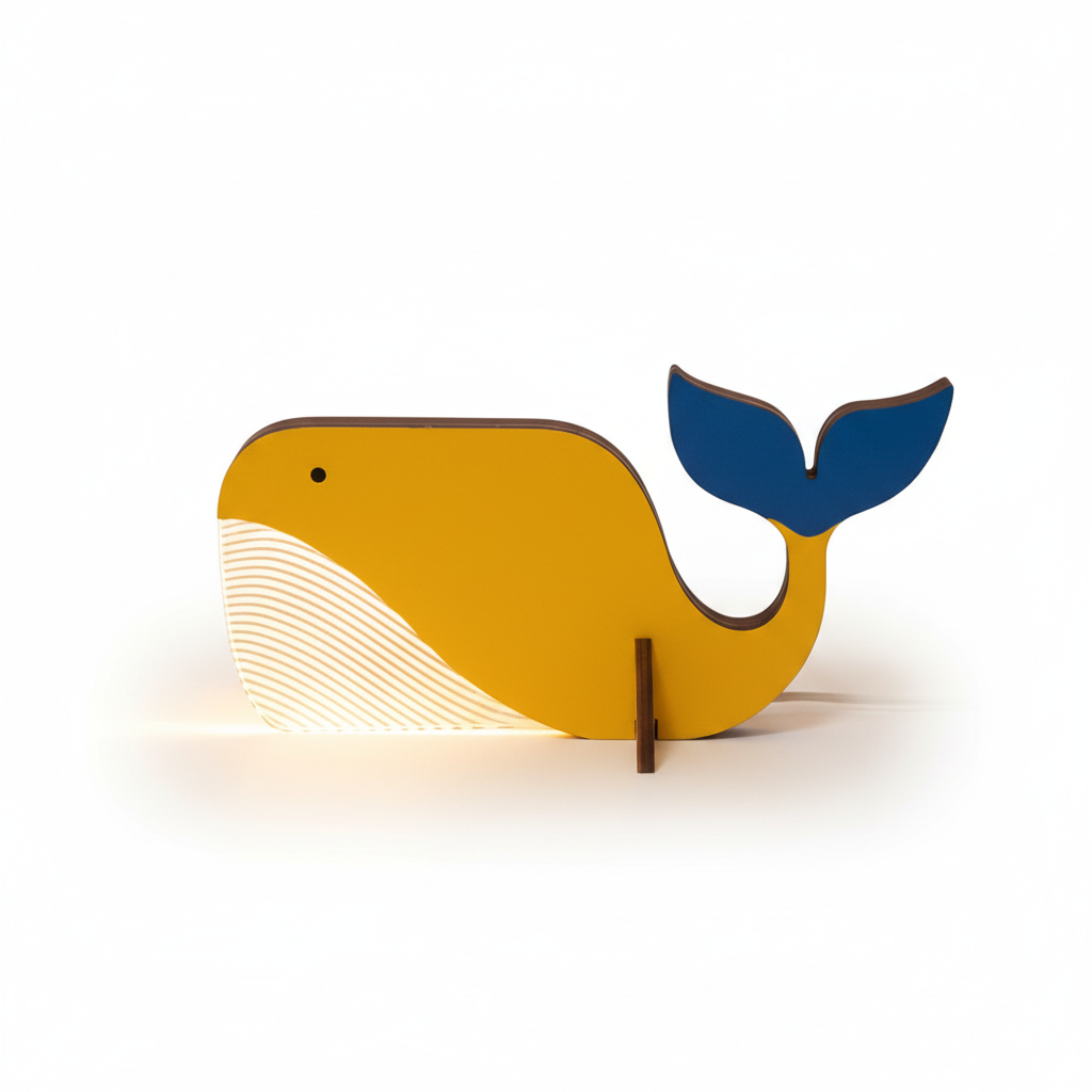 Wooden Toucan Table Lamp with Warm LED Light