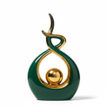 Abstract Ceramic Sculpture with Gold Accent Detail